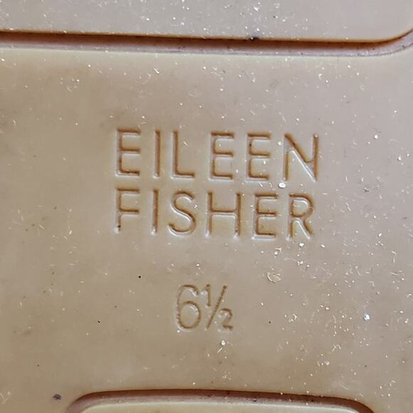 Eileen Fisher Flat Elastic Zip Back Espadrille Sandals Tan Nubuck Women Size 6.5 - Picture 7 of 8